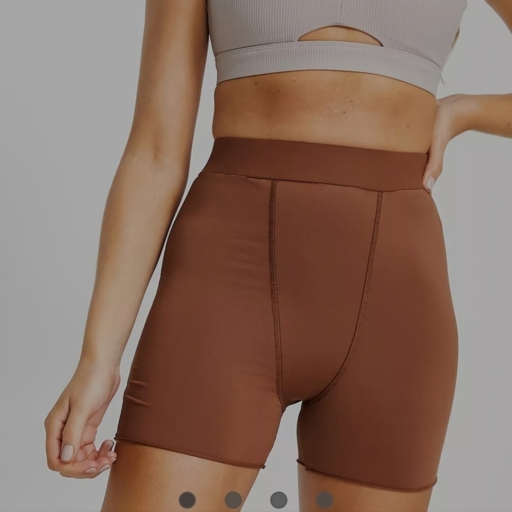 ASOS Love & Other Things gym high waisted shorts in brown. Size UK 10 US 6. New.